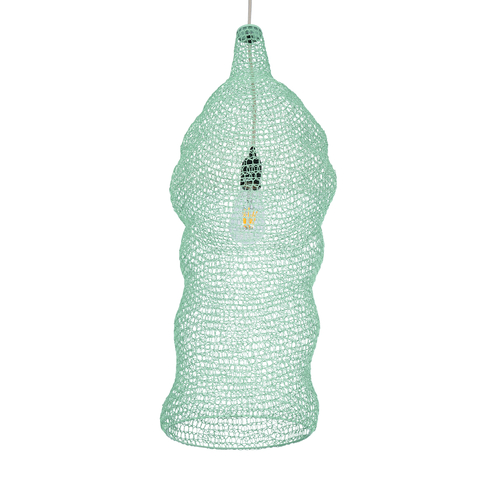 GLOBOSTAR® KENTUCKY 01906 Vintage Κρεμαστό Φωτιστικό Οροφής με Ντουί 1 x E27 AC 220-240V IP20 - Τιρκουάζ - Μ30 x Π30 x Y80cm