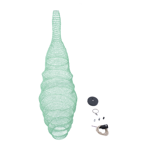 GLOBOSTAR® KENTUCKY 01909 Vintage Κρεμαστό Φωτιστικό Οροφής με Ντουί 1 x E27 AC 220-240V IP20 - Τιρκουάζ - Μ30 x Π30 x Y105cm