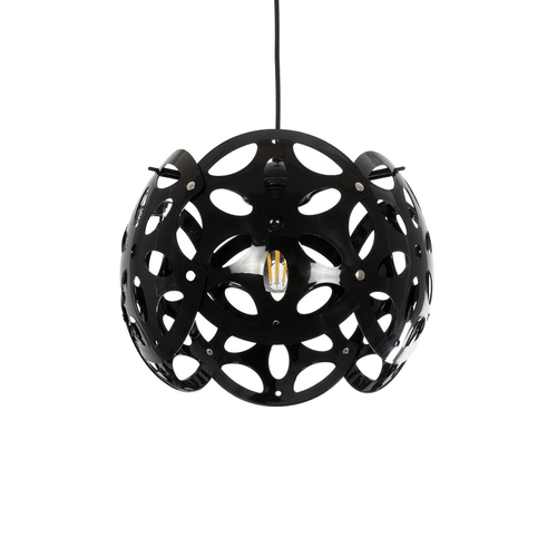 GLOBOSTAR® DOMINIC 202-0031 Μοντέρνο Κρεμαστό Φωτιστικό Οροφής με Ντουί 1 x E27 AC 220-240V IP20 - Μαύρο - Μ30 x Π30 x Υ24cm