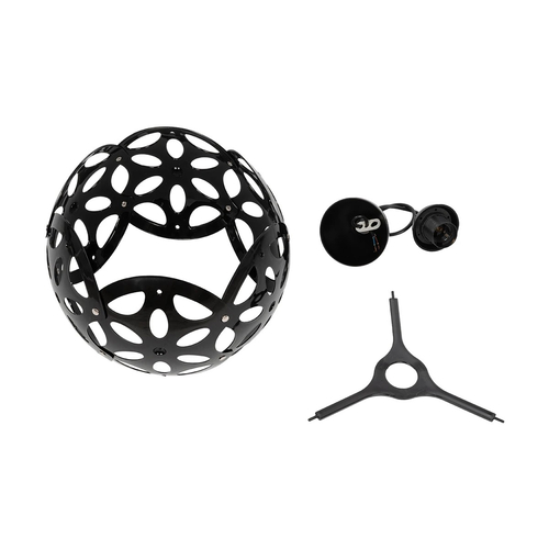 GLOBOSTAR® DOMINIC 202-0031 Μοντέρνο Κρεμαστό Φωτιστικό Οροφής με Ντουί 1 x E27 AC 220-240V IP20 - Μαύρο - Μ30 x Π30 x Υ24cm