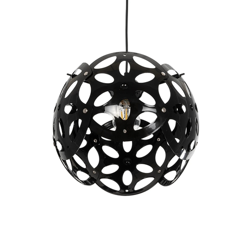 GLOBOSTAR® DOMINIC 202-0031 Μοντέρνο Κρεμαστό Φωτιστικό Οροφής με Ντουί 1 x E27 AC 220-240V IP20 - Μαύρο - Μ30 x Π30 x Υ24cm