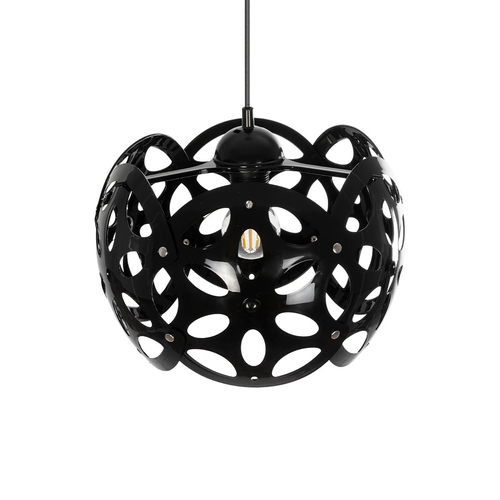 GLOBOSTAR® DOMINIC 202-0031 Μοντέρνο Κρεμαστό Φωτιστικό Οροφής με Ντουί 1 x E27 AC 220-240V IP20 - Μαύρο - Μ30 x Π30 x Υ24cm