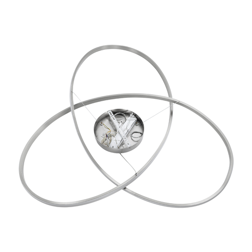 GLOBOSTAR® DEXTER 60919 Μοντέρνο Κρεμαστό Φωτιστικό Οροφής LED 120W 13440lm 300° AC 220-240V IP20 Ρυθμιζόμενο Λευκό CCT με Χειριστήριο από 2700K έως 6000K Dimmable - Lumileds SMD Chip - Νίκελ Βούρτσας - Μ103 x Π103 x Υ30cm - 3 Χρόνια Εγγύηση