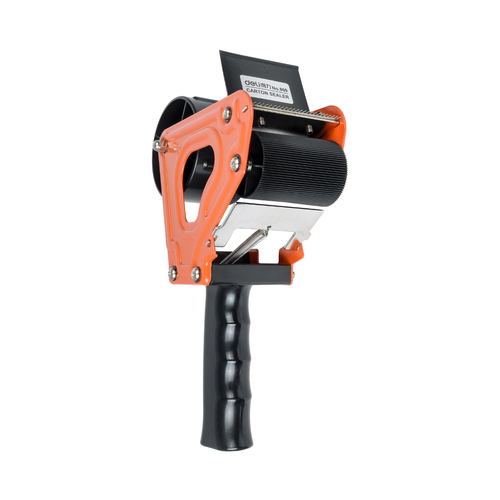 GloboStar® 79951 Επαγγελματική Μηχανή Ταινίας Συσκευασίας Χειρός DELI Μ16.5 x Π7.8 x Υ24cm - Πορτοκαλί & Μαύρο