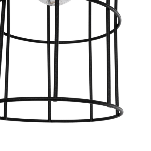 GLOBOSTAR® TALAH 203-0009 Vintage Κρεμαστό Φωτιστικό Οροφής με Ντουί 1 x E27 AC 220-240V IP20 - Μαύρο & Μπεζ - Μ15.5 x Π15.5 x Υ30cm