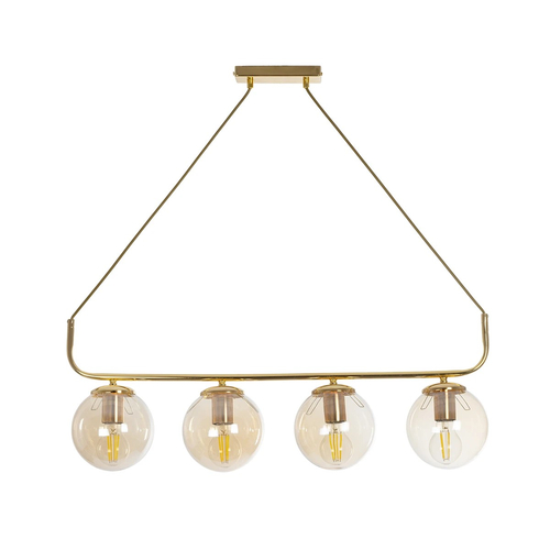 GLOBOSTAR® LATTICE 203-0019 Μοντέρνο Κρεμαστό Φωτιστικό Οροφής με Ντουί 4 x E27 AC 220-240V IP20 - Χρυσό - Μ78 x Π15 x Υ81cm