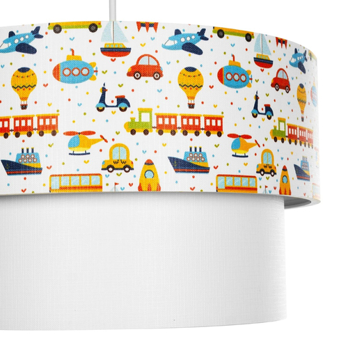 GLOBOSTAR® TRAIN 204-0009 Παιδικό Κρεμαστό Φωτιστικό Οροφής με Ντουί 1 x E27 AC 220-240V IP20 - Πολύχρωμο - Μ30 x Π30 x Υ24cm