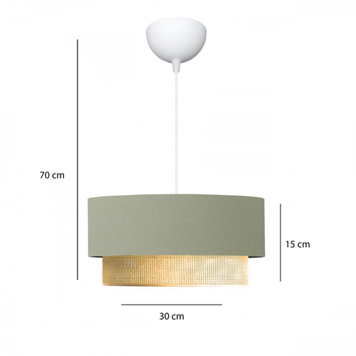 GLOBOSTAR® BIGGIE 204-0097 Μοντέρνο Κρεμαστό Φωτιστικό Οροφής με Ντουί 1 x E27 AC 220-240V IP20 - Λαδί & Μπεζ - Μ30 x Π30 x Υ16cm