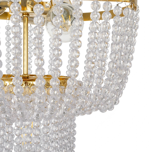 GLOBOSTAR® CRYSTAL 203-0028 Κλασικό Κρεμαστό Φωτιστικό Οροφής με Ντουί 3 x E27 AC 220-240V IP20 - Χρυσό & Διάφανο - Μ41 x Π41 x Υ40cm