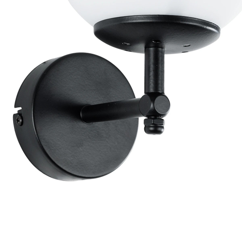 GLOBOSTAR® DALPH 203-0032 Vintage Φωτιστικό Τοίχου - Απλίκα με Ντουί 1 x E27 AC 220-240V IP20 - Μαύρο & Λευκό - M18 x Π15 x Υ23cm