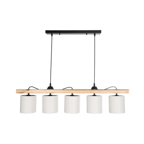 GLOBOSTAR® CUP 203-0054 Vintage Κρεμαστό Φωτιστικό Οροφής με Ντουί 5 x E27 AC 220-240V IP20 - Μπεζ & Λευκό - Μ100 x Π14 x Υ24cm