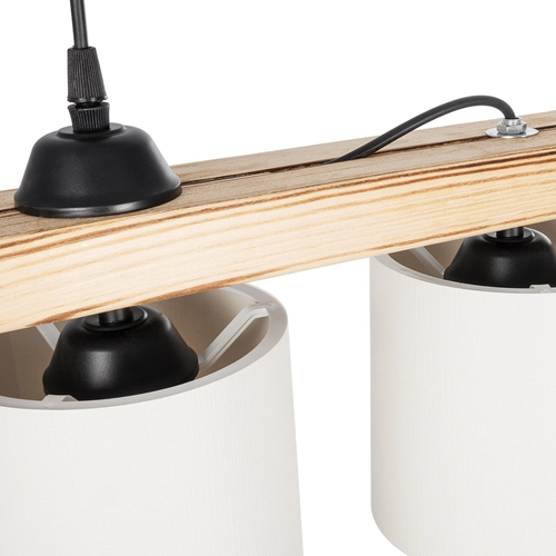 GLOBOSTAR® CUP 203-0054 Vintage Κρεμαστό Φωτιστικό Οροφής με Ντουί 5 x E27 AC 220-240V IP20 - Μπεζ & Λευκό - Μ100 x Π14 x Υ24cm