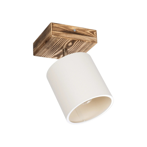 GLOBOSTAR® CUP 203-0057 Vintage Φωτιστικό Οροφής με Ντουί 1 x E27 AC 220-240V IP20 - Λευκό & Μπεζ - Μ14.5 x Π14.5 x Υ25cm