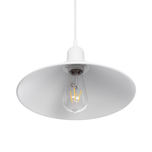 GLOBOSTAR® FERRO 203-0085 Μοντέρνο Κρεμαστό Φωτιστικό Οροφής με Ντουί 1 x E27 AC 220-240V IP20 - Λευκό - Μ30 x Π30 x Υ15cm