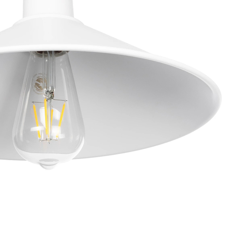 GLOBOSTAR® FERRO 203-0085 Μοντέρνο Κρεμαστό Φωτιστικό Οροφής με Ντουί 1 x E27 AC 220-240V IP20 - Λευκό - Μ30 x Π30 x Υ15cm