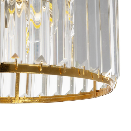 GLOBOSTAR® GLAMOROUS 203-0094 Κλασικό Κρεμαστό Φωτιστικό Οροφής με Ντουί 3 x E27 AC 220-240V IP20 - Χρυσό & Διάφανο - Μ28 x Π28 x Υ21.5cm