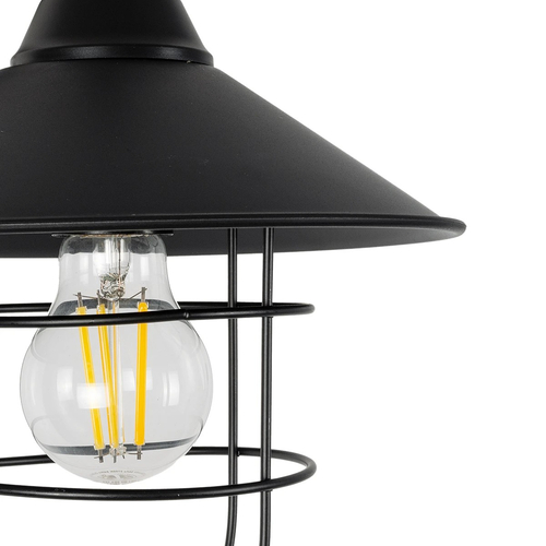 GLOBOSTAR® CAGE 203-0096 Vintage Φωτιστικό Τοίχου - Απλίκα με Ντουί 1 x E27 AC 220-240V IP20 - Μαύρο - M22 x Π28 x Υ35cm