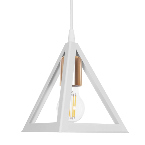 GLOBOSTAR® TRIANGLE 203-0166 Μοντέρνο Κρεμαστό Φωτιστικό Οροφής με Ντουί 3 x E27 AC 220-240V IP20 - Λευκό & Χρυσό - Μ67 x Π67 x Υ50cm