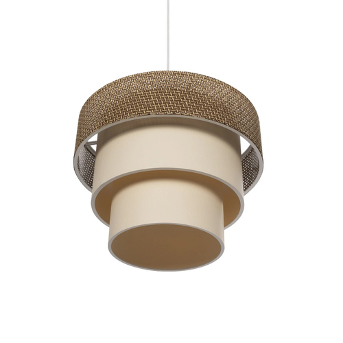 GLOBOSTAR® LEVEL 203-0172 Μοντέρνο Κρεμαστό Φωτιστικό Οροφής με Ντουί 1 x E27 AC 220-240V IP20 - Καφέ & Μπεζ - Μ38 x Π38 x Υ30cm