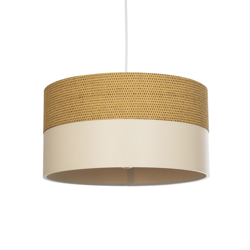 GLOBOSTAR® LIVA 203-0173 Μοντέρνο Κρεμαστό Φωτιστικό Οροφής με Ντουί 1 x E27 AC 220-240V IP20 - Καφέ & Μπεζ - Μ38 x Π38 x Υ20cm