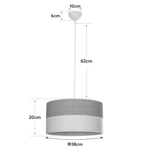 GLOBOSTAR® LIVA 203-0173 Μοντέρνο Κρεμαστό Φωτιστικό Οροφής με Ντουί 1 x E27 AC 220-240V IP20 - Καφέ & Μπεζ - Μ38 x Π38 x Υ20cm
