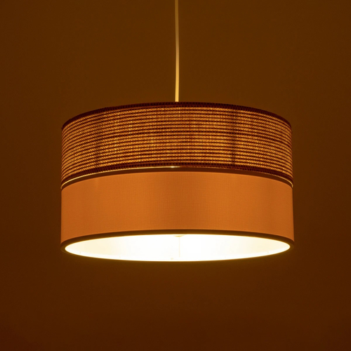 GLOBOSTAR® LIVA 203-0173 Μοντέρνο Κρεμαστό Φωτιστικό Οροφής με Ντουί 1 x E27 AC 220-240V IP20 - Καφέ & Μπεζ - Μ38 x Π38 x Υ20cm