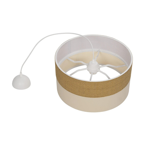 GLOBOSTAR® LIVA 203-0173 Μοντέρνο Κρεμαστό Φωτιστικό Οροφής με Ντουί 1 x E27 AC 220-240V IP20 - Καφέ & Μπεζ - Μ38 x Π38 x Υ20cm