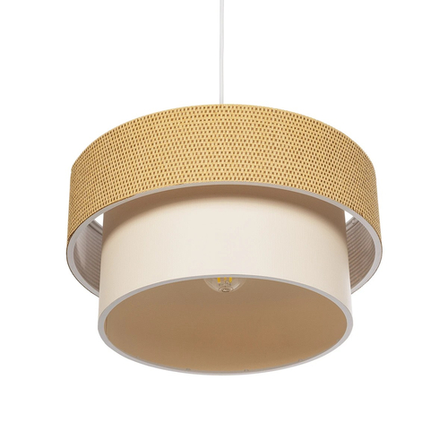 GLOBOSTAR® LIVA 203-0174 Μοντέρνο Κρεμαστό Φωτιστικό Οροφής με Ντουί 1 x E27 AC 220-240V IP20 - Μπεζ - Μ38 x Π38 x Υ30cm