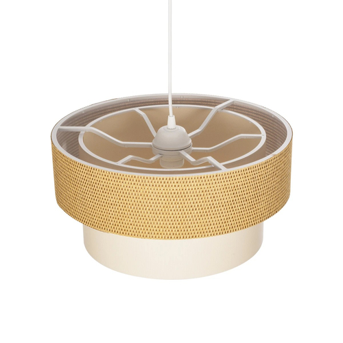 GLOBOSTAR® LIVA 203-0174 Μοντέρνο Κρεμαστό Φωτιστικό Οροφής με Ντουί 1 x E27 AC 220-240V IP20 - Μπεζ - Μ38 x Π38 x Υ30cm