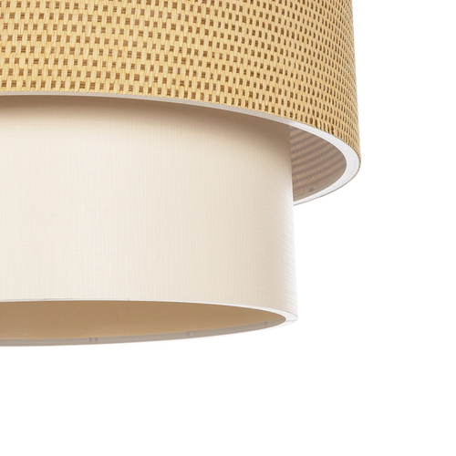 GLOBOSTAR® LIVA 203-0174 Μοντέρνο Κρεμαστό Φωτιστικό Οροφής με Ντουί 1 x E27 AC 220-240V IP20 - Μπεζ - Μ38 x Π38 x Υ30cm