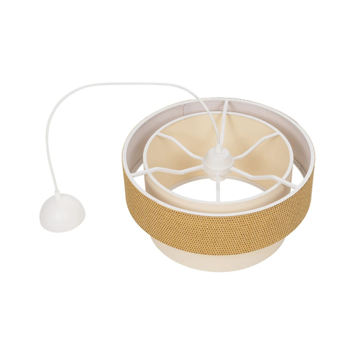 GLOBOSTAR® LIVA 203-0174 Μοντέρνο Κρεμαστό Φωτιστικό Οροφής με Ντουί 1 x E27 AC 220-240V IP20 - Μπεζ - Μ38 x Π38 x Υ30cm