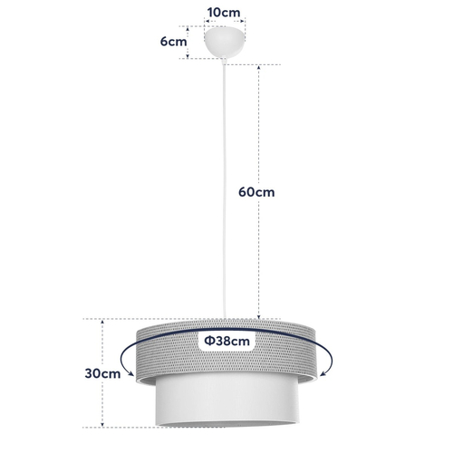 GLOBOSTAR® LIVA 203-0175 Μοντέρνο Κρεμαστό Φωτιστικό Οροφής με Ντουί 1 x E27 AC 220-240V IP20 - Καφέ & Μπεζ - Μ38 x Π38 x Υ30cm