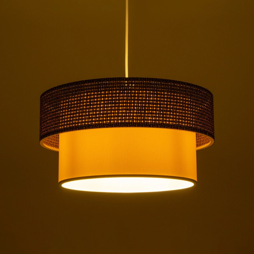 GLOBOSTAR® LIVA 203-0175 Μοντέρνο Κρεμαστό Φωτιστικό Οροφής με Ντουί 1 x E27 AC 220-240V IP20 - Καφέ & Μπεζ - Μ38 x Π38 x Υ30cm