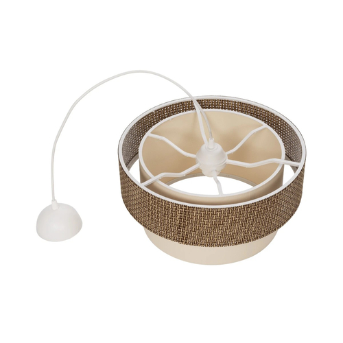GLOBOSTAR® LIVA 203-0175 Μοντέρνο Κρεμαστό Φωτιστικό Οροφής με Ντουί 1 x E27 AC 220-240V IP20 - Καφέ & Μπεζ - Μ38 x Π38 x Υ30cm