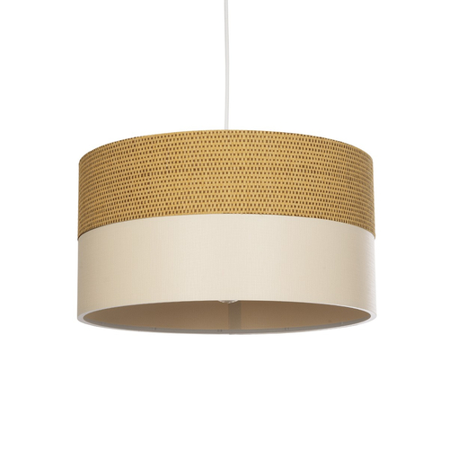 GLOBOSTAR® LIVA 203-0173 Μοντέρνο Κρεμαστό Φωτιστικό Οροφής με Ντουί 1 x E27 AC 220-240V IP20 - Καφέ & Μπεζ - Μ38 x Π38 x Υ20cm