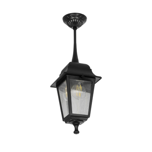 GLOBOSTAR® SOLME 203-0209 Vintage Φωτιστικό Οροφής με Ντουί 1 x E27 AC 220-240V IP44 - Μαύρο - Μ15 x Π15 x Υ27cm