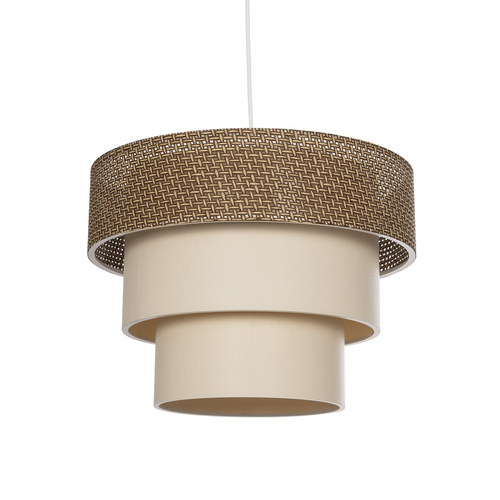 GLOBOSTAR® LEVEL 203-0172 Μοντέρνο Κρεμαστό Φωτιστικό Οροφής με Ντουί 1 x E27 AC 220-240V IP20 - Καφέ & Μπεζ - Μ38 x Π38 x Υ30cm