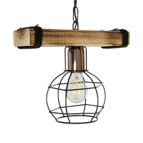 GLOBOSTAR® STARLO 201-0004 Vintage Κρεμαστό Φωτιστικό Οροφής με Ντουί 1 x E27 AC 220-240V IP20 - Μπεζ & Μαύρο - Μ30 x Π16 x Υ23cm