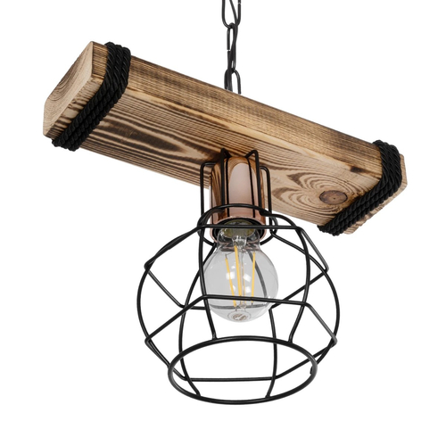 GLOBOSTAR® STARLO 201-0004 Vintage Κρεμαστό Φωτιστικό Οροφής με Ντουί 1 x E27 AC 220-240V IP20 - Μπεζ & Μαύρο - Μ30 x Π16 x Υ23cm