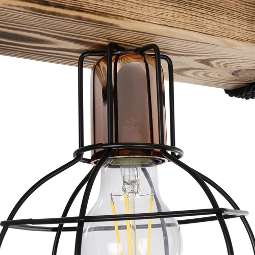 GLOBOSTAR® STARLO 201-0004 Vintage Κρεμαστό Φωτιστικό Οροφής με Ντουί 1 x E27 AC 220-240V IP20 - Μπεζ & Μαύρο - Μ30 x Π16 x Υ23cm