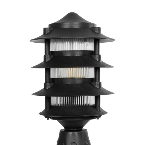 GloboStar® LANTERNA 203-0243 Μοντέρνο Επιδαπέδιο Φωτιστικό Φαναράκι Μονόφωτο 1 x E27 IP44 Μαύρο & Διάφανο Πλαστικό - Μ16 x Π16 x Υ35cm