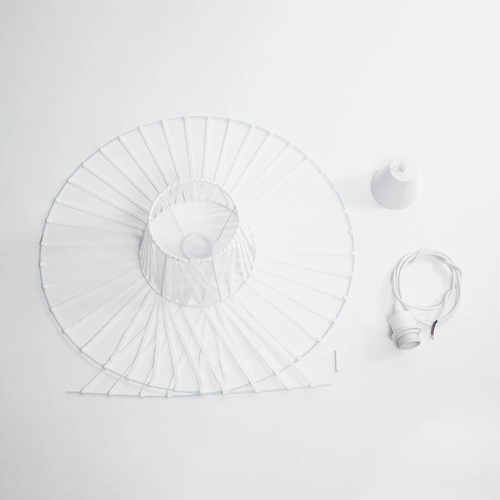 GLOBOSTAR® LUMINOVA 61465 Μοντέρνο Κρεμαστό Φωτιστικό Οροφής με Ντουί 1 x E27 AC 220-240V IP20 - Λευκό - Μ60 x Π60 x Υ25cm