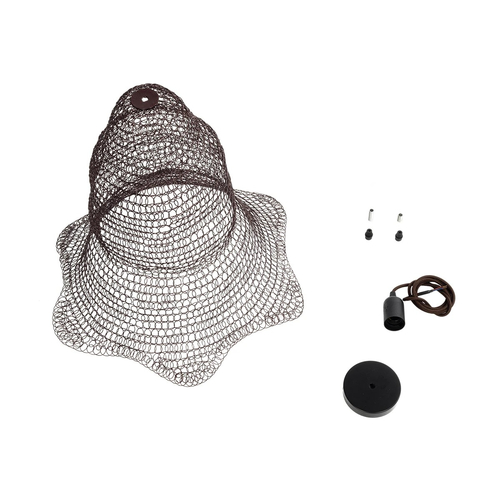 GLOBOSTAR® KENTUCKY 01890 Vintage Κρεμαστό Φωτιστικό Οροφής με Ντουί 1 x E27 AC 220-240V IP20 - Καφέ - Μ50 x Π50 x Υ48cm