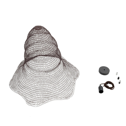 GLOBOSTAR® KENTUCKY 01893 Vintage Κρεμαστό Φωτιστικό Οροφής με Ντουί 1 x E27 AC 220-240V IP20 - Καφέ - Μ60 x Π60 x Υ52cm