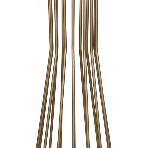 GloboStar® NOVA 201-0040 Μοντέρνο Επιδαπέδιο Φωτιστικό 1 x E27 IP20 Χρυσό Μεταλλό με Μπεζ Ύφασμα - Μ36 x Π36 x Υ148cm