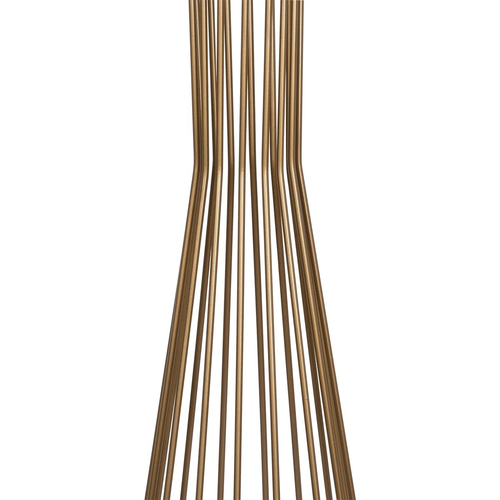 GloboStar® NOVA 201-0041 Μοντέρνο Επιδαπέδιο Φωτιστικό 1 x E27 IP20 Χρυσό Μέταλλο με Μαύρο Ύφασμα - Μ36 x Π36 x Υ148cm