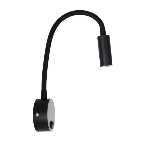 GLOBOSTAR® GOOSE 61690 Μοντέρνο Φωτιστικό Τοίχου - Απλίκα Ξενοδοχείου Reading Light LED 3W 300lm 36° AC 220-240V IP20 Θερμό Λευκό 2700K - CREE XPE Chip & TÜV SÜD Driver - Μαύρο Ματ - Μ6.5 x Π15 x Υ24.5cm - 3 Χρόνια Εγγύηση