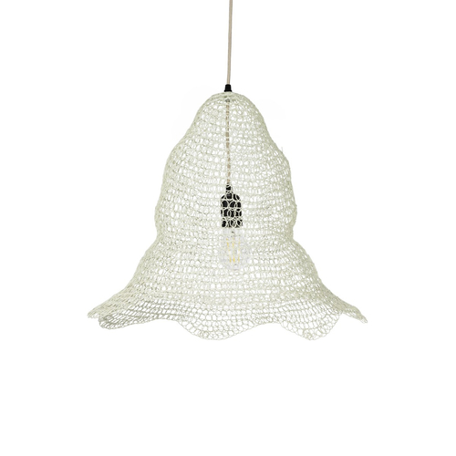 GLOBOSTAR® KENTUCKY 01889 Vintage Κρεμαστό Φωτιστικό Οροφής με Ντουί 1 x E27 AC 220-240V IP20 - Λευκό - Μ50 x Π50 x Υ48cm