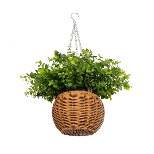 GloboStar® Artificial Garden EUCALYPTUS HANGING PLANT 20640 Τεχνητό Κρεμαστό Διακοσμητικό Φυτό Φτέρης Π45 x Μ45 x Y30cm