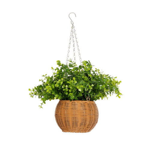 GloboStar® Artificial Garden EUCALYPTUS HANGING PLANT 20640 Τεχνητό Κρεμαστό Διακοσμητικό Φυτό Φτέρης Π45 x Μ45 x Y30cm